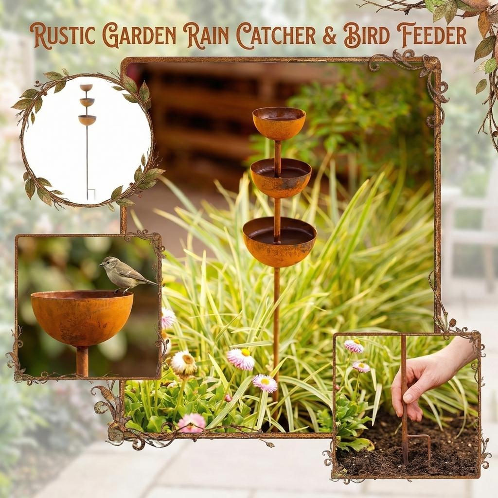Metal Bird Bath For Outside, 3-Tier Water Bowl With Copper Finish, 26.77 Inch Tall Garden Stake, -Resistant Outdoor Yard Decor