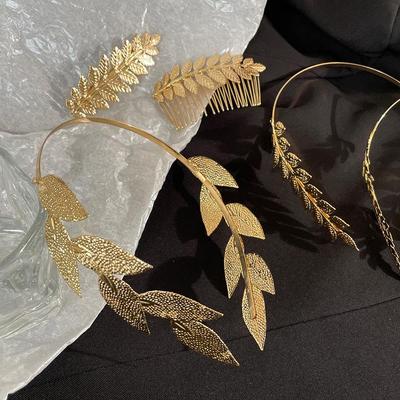Retro Greek Gold Leaf Headband for Women - 2025 High-End Hair Accessory
