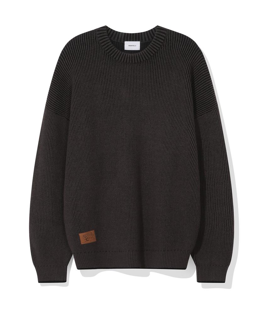 BEENTRILL Hashtag Basic Two-Tone Knit (Charcoal)