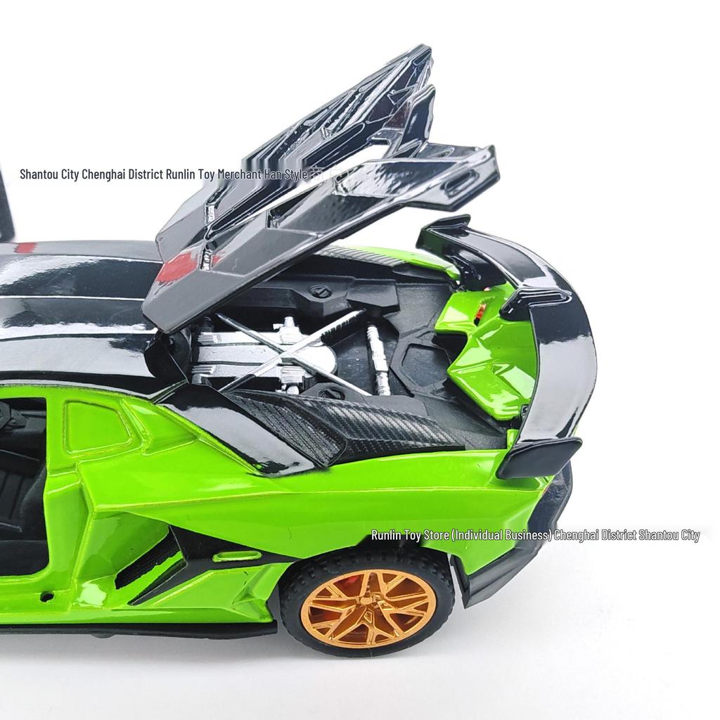 1:32 Alloy Lamborghini Sports Car - 15cm Pull-Back Toy with Openable Doors for Collection and Display