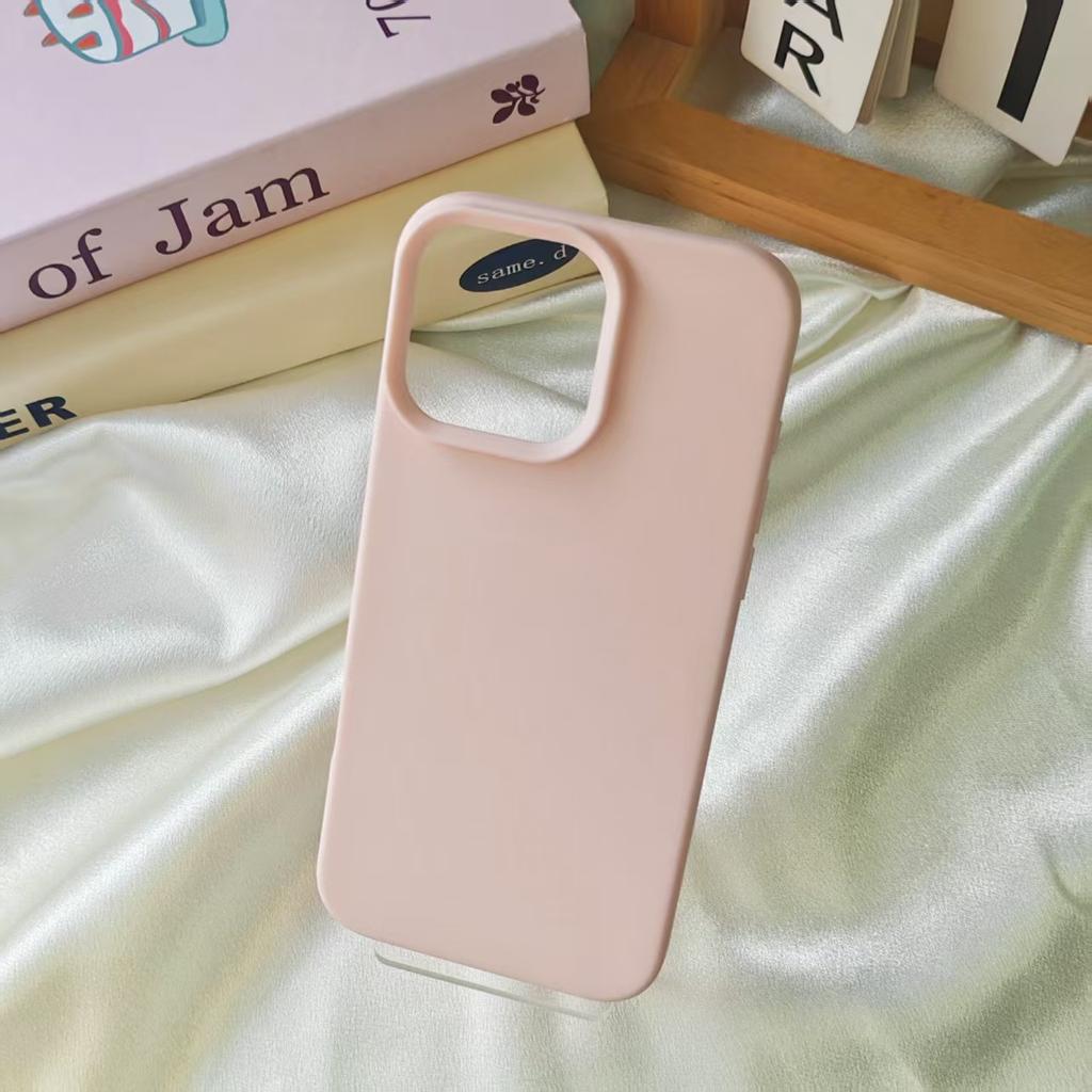 Large Hole Candy Solid Color Glutinous Rice Phone Case Compatible with Apple 17/16 Pro Max Phone Protective Cover Material Full Coverage
