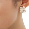 Women Fashion Luxury Elegant White Gardenia Flower Pattern Stud Earrings