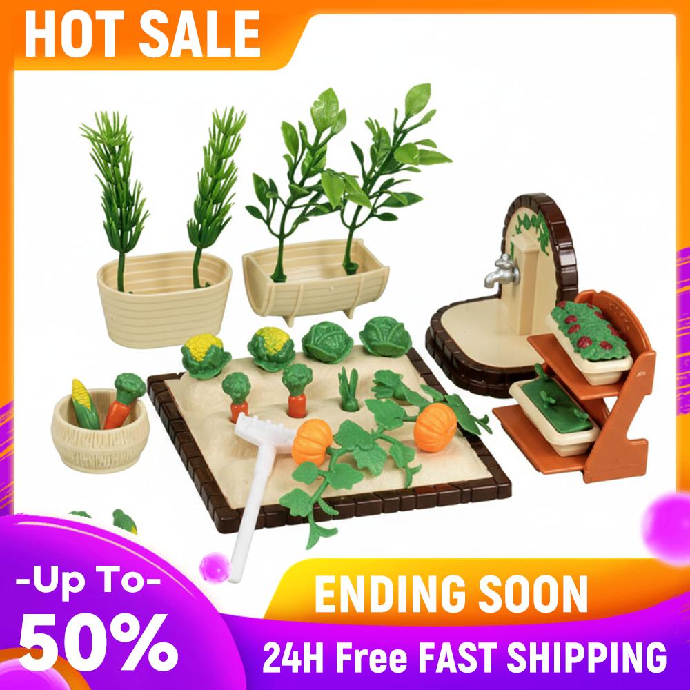 

Miniature Vegetable Garden Toy Reusable Garden Sand Tray Ornament Simulation Models Agricultural Tools Desk Decor Accessories China Mainland