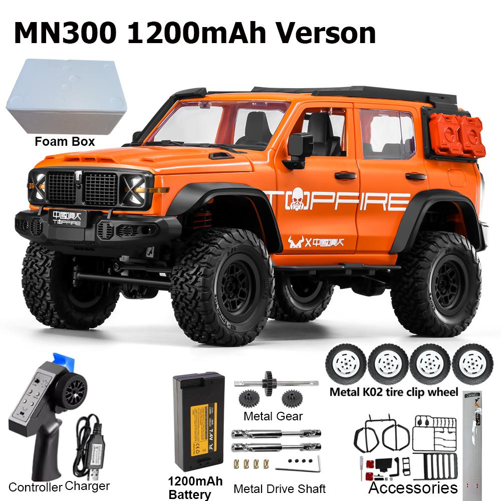 MN300 1/12 RC Car 2.4G Remote Control Car Off-road Climbing 4WD RC Crawler LED Light Truck 60mins Working RC Toy As Hobby Gift