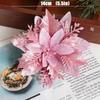 1~20Pcs Glitter Pink Christmas Flowers Xmas Tree 14cm Artifical Flower Ornaments 2025 Christmas Decoration For Home New Year