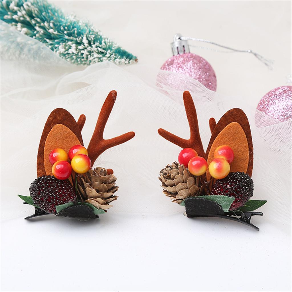 Christmas Hair Clip Hair Barrettes Hair Bow Headpieces Winter Bow Reindeer Barrettes Headwear Hair Accessories