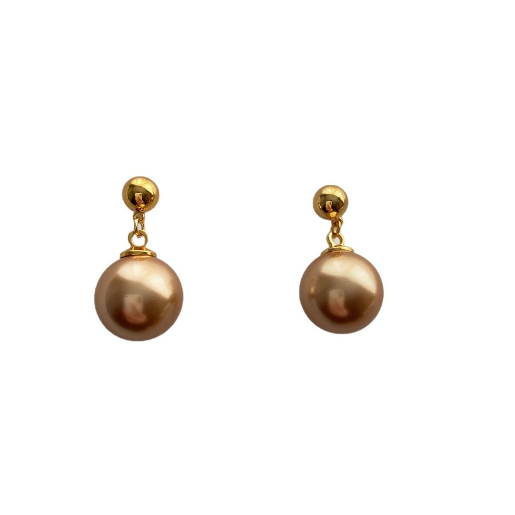 Vintage Elegant Minimalist Gold Pearl Earrings Classic Warm Pearl Earrings Earrings