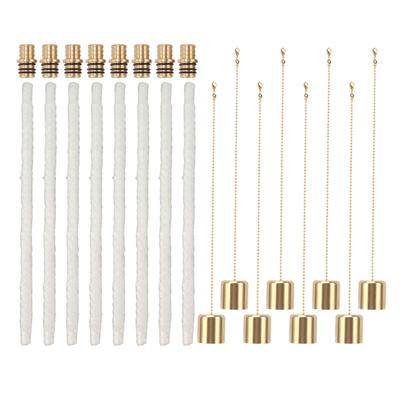8er-Pack Weinflaschen-Fackel-Set Langlebige Fackeldochte Fackeldocht-Halter aus Messing Kappen Weinflaschen-Fackel