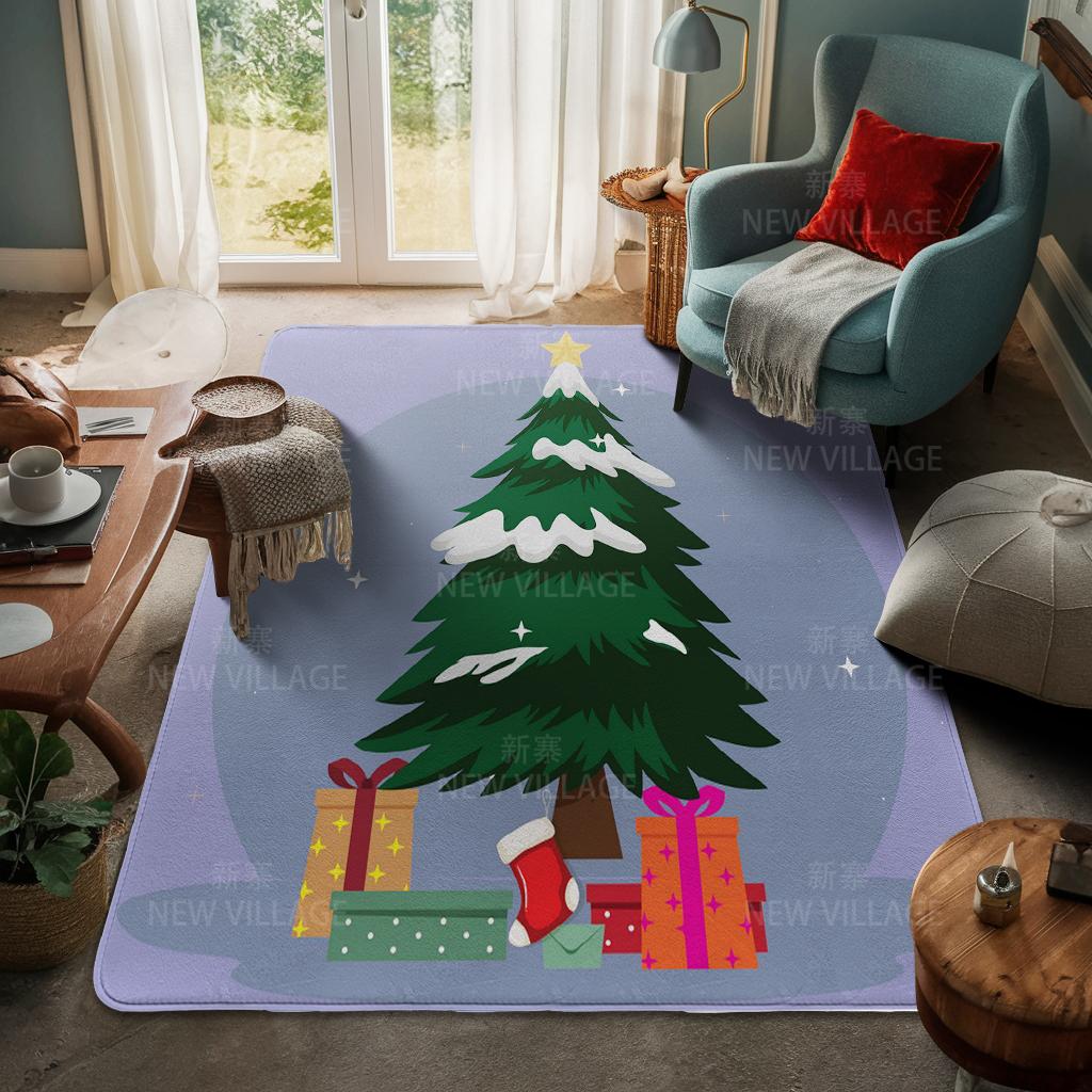 House Entrance Carpet Home Door Mat Living Room Bath Foot Bathroom Non-slip Water Absorption Rugs Bath Merry Christmas Winter
