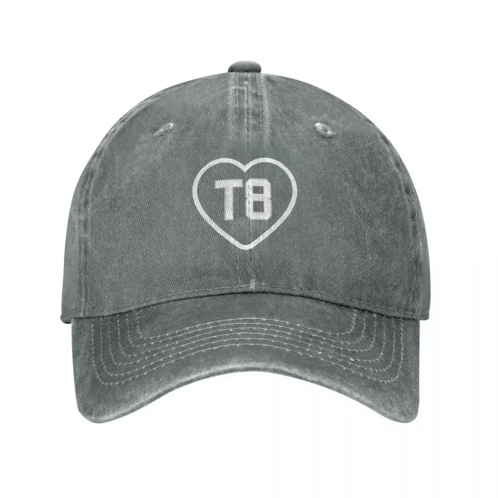Heart Tate Mcrae T8 Unisex Retro Denim Washed Baseball Caps Women Cowboy Sunscreen Hats Camping Mens Snapback Cap