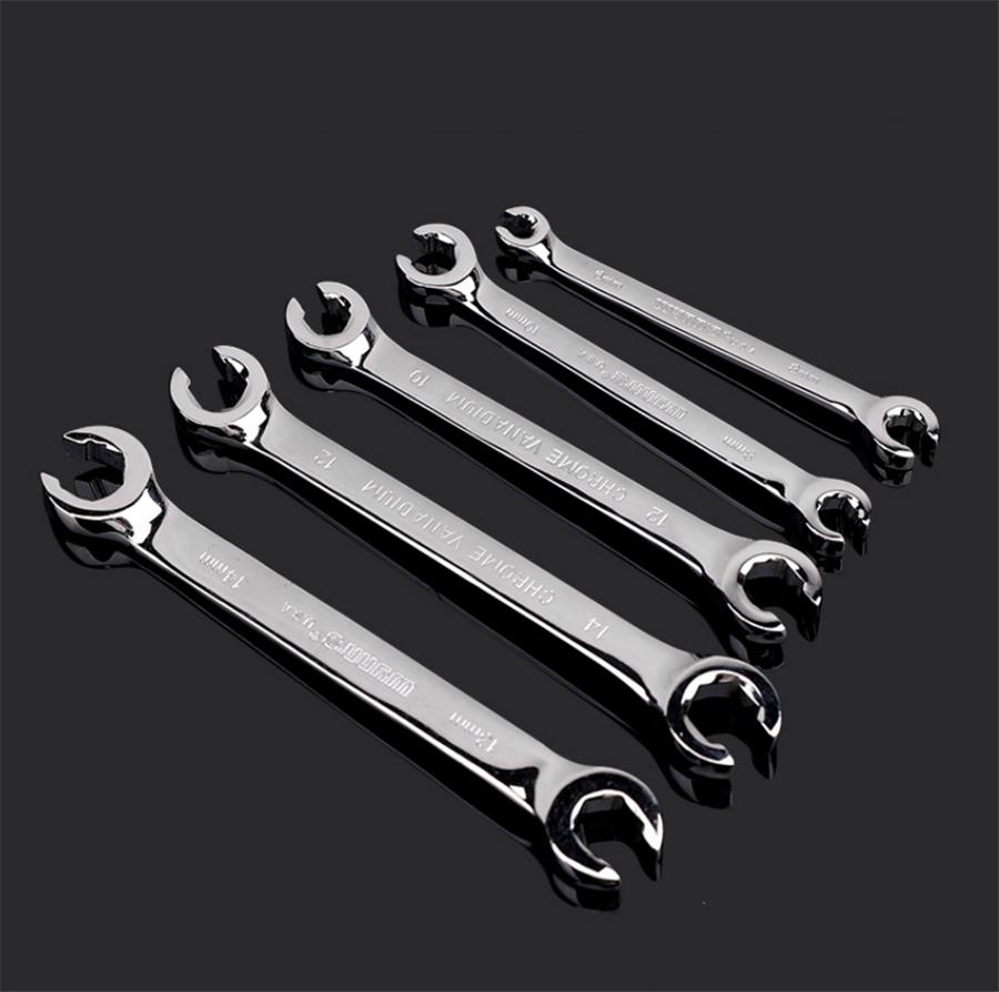 5 Pcs Flared Nut Spanner Wrench Set 9-18mm
