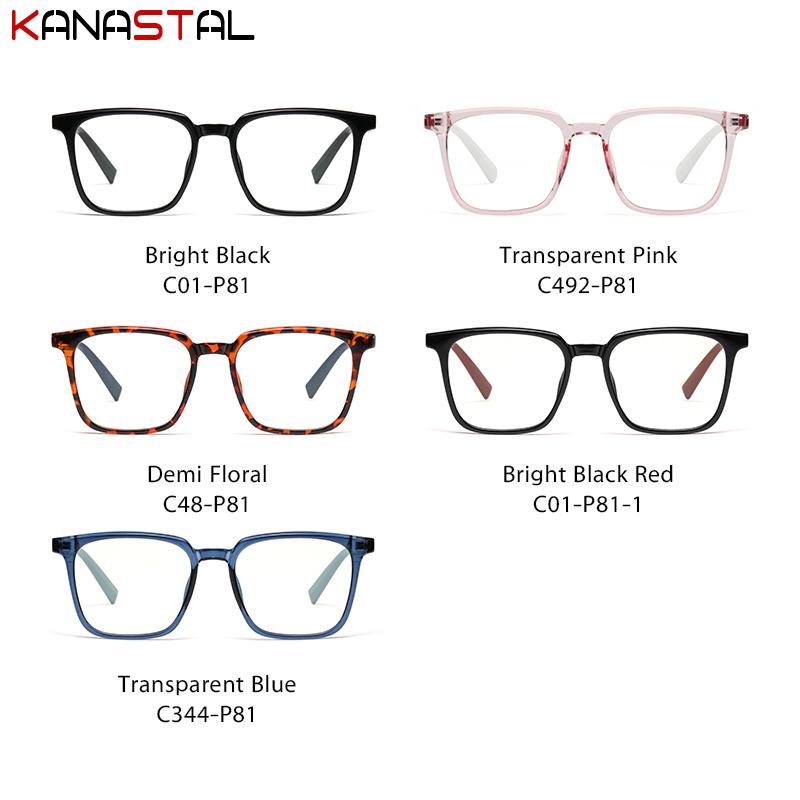 Herren Lesebrille Rezept Optische Gläser Kurzsichtigkeit Brille Damen Blaulichtblockierende Computer TR90 Quadratische Brillenrahmen