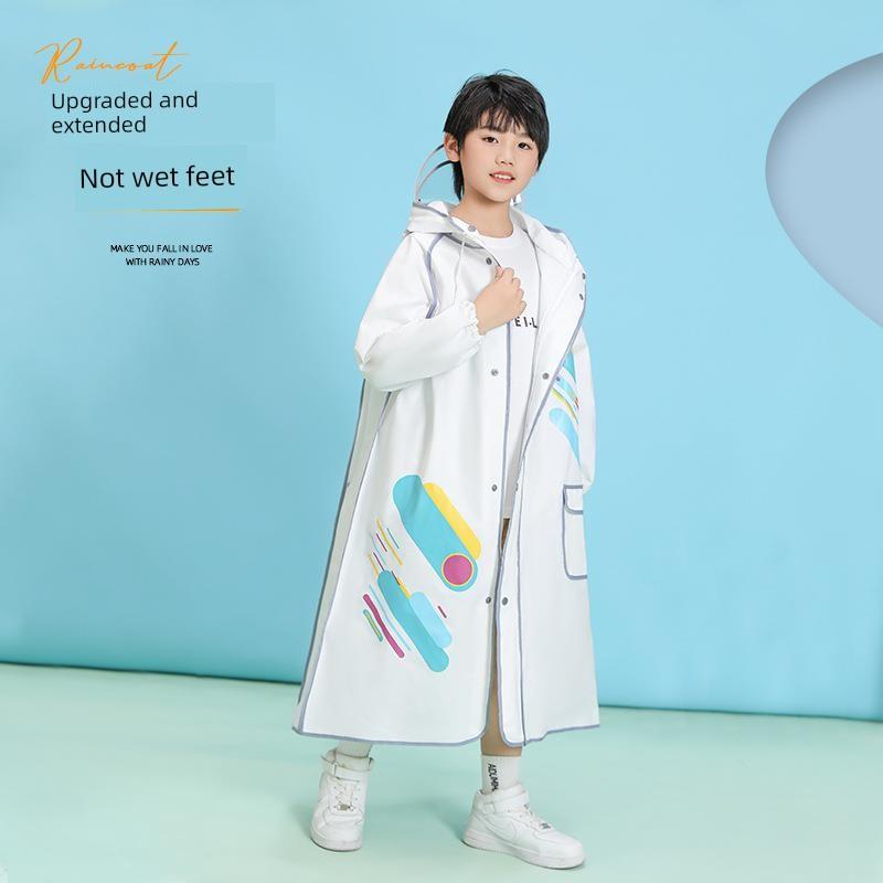 Raincoat for Children, Boys and Girls, Primary and Secondary School Students, with a Special Backpack Compartment, Long Full-Body Rain Poncho for