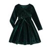 Children's Fashion Ruffled Long Sleeve  Sky Mesh Dress