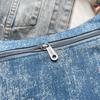 Denim Moon Bag with Colorful Strap Women's Crossbody Bag Fashionable Shoulder Bag Casual Daily Use Design