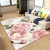 Blue Rose Floral Pattern Decoration,Carpet,Living Room,Bedroom, Non-slip,Square Rug
