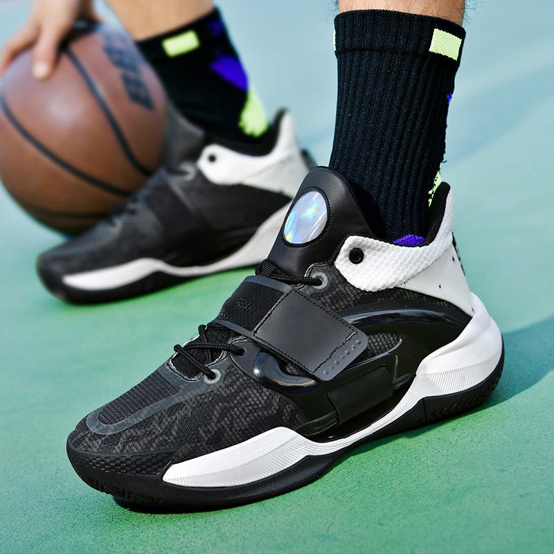 Luminous Velcro High-Top Unisex Basketball Shoes for Teens, Trendy Sports Footwear for Cement Courts