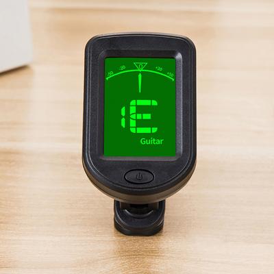 LCD Display Digital Clip-On Tone Tuner 3V Button Battery Clip-On Tuner for Guitar/Bass/Violin/Ukulele Chromatic Tuning Modes