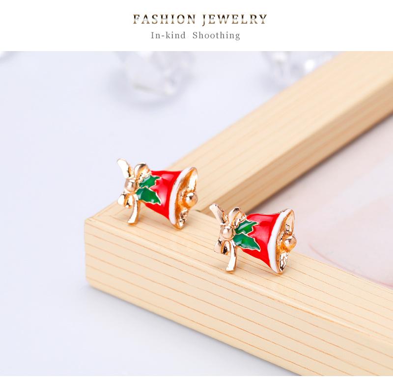Women Christmas Small Bell Ear Studs Fashionable Earrings Jewelry Decoration for Ladies