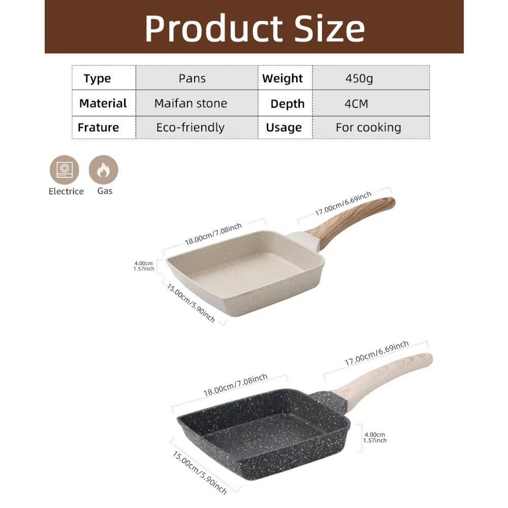 1ks, litinová pánev na vejce Tamagoyaki - obdélníková pánev na japonskou omeletu - malá pánev pro dokonalé tamago - kuchyňské náčiní a gadget pro domácnost