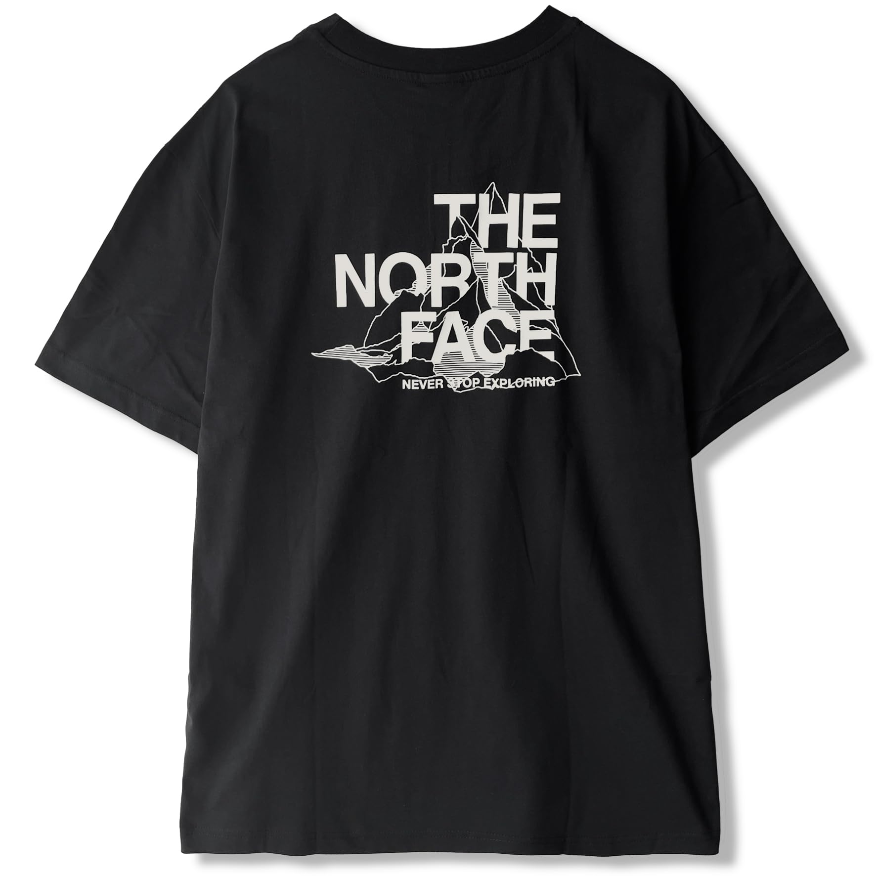 

The North Face Футболка мужская оверсайз с коротким рукавом и принтом эскиза горы на спине, размер M TNF, черная, футболка, черно-белая дюна, [Б/У]