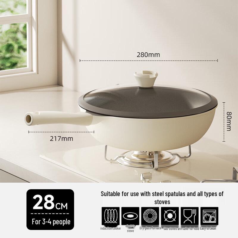 REDCHEF 28cm Titanium Ceramic Non-stick Wok with Silicone Lid