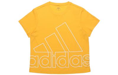 T Shirts Women's Yellow Crew Neck Moderate Straight Fit GL7164