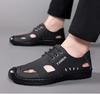 Men's 2025 Summer Soft Leather Non-Slip Closed-Toe Sandals for Beach & Driving