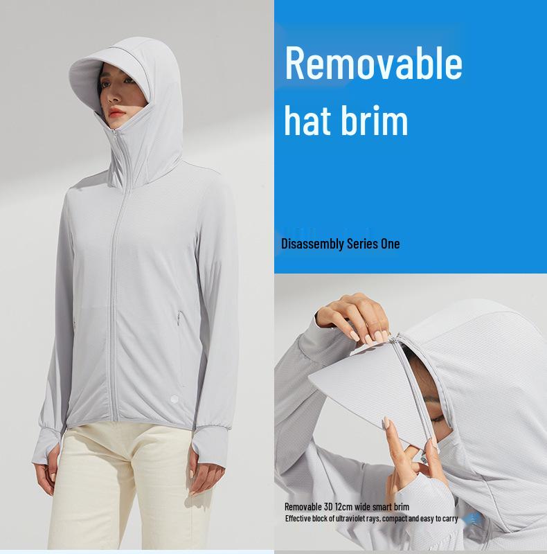 2025 Unisex Summer Ice Silk UV Protection Jacket with Detachable Brim - Quick-Drying, Breathable for Fishing