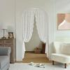 Double Lace German Curtain Door Curtain Warp Knitted Lace Through Rod Window Screen Finished Curtain