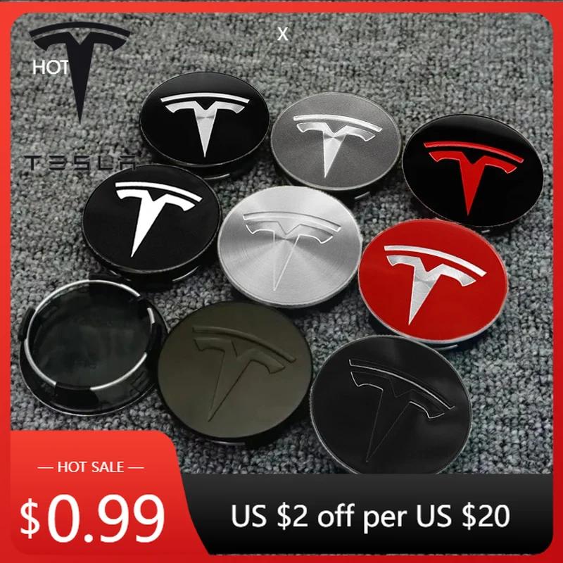 Autoaufkleber Tesla Auto 56mm Emblem Abzeichen Aufkleber Original Radkappe Auto Zubehör Für Tesla Model 3 Model Y S X Radnabe