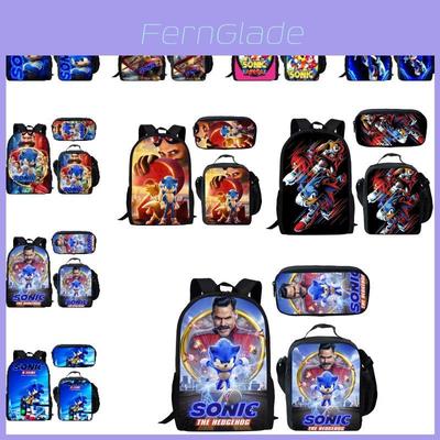 Sonic Anime Schoolbag Set With Cartoon Prints Water Proof Breathable For Kids
