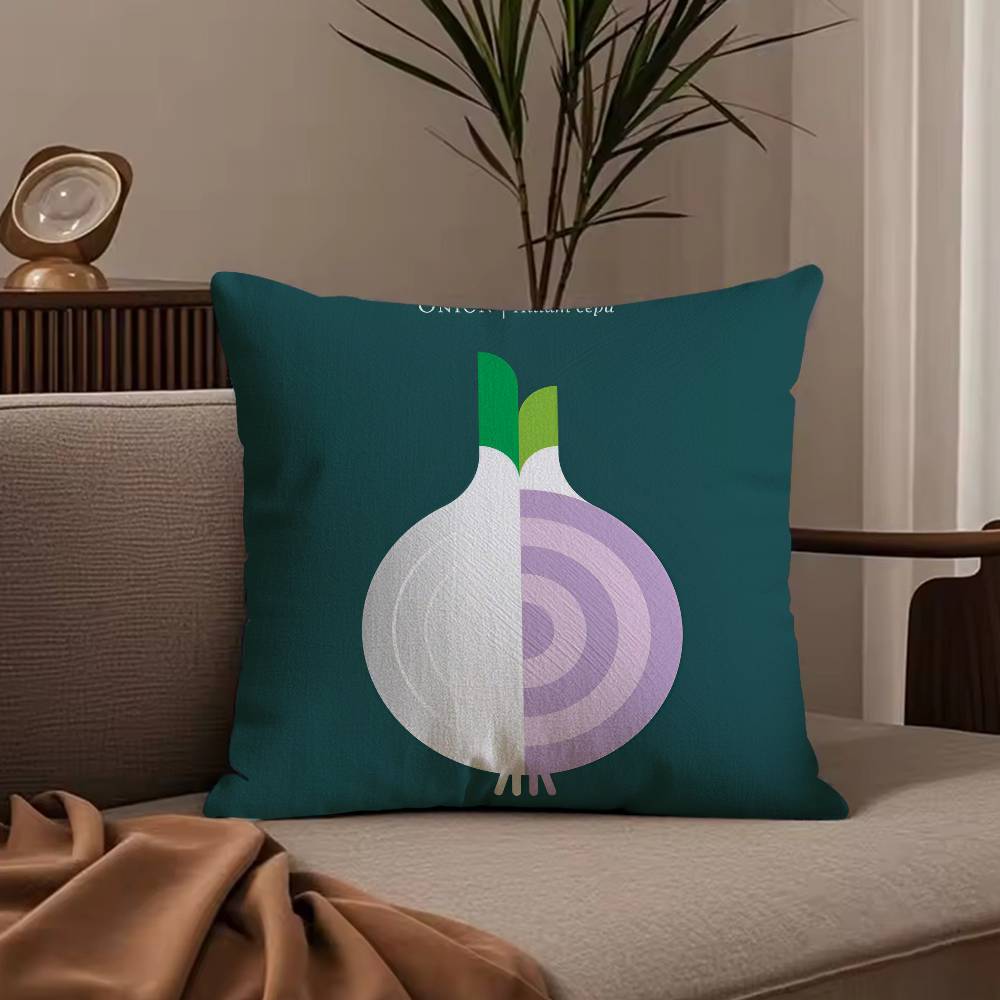 Vegetable Lovely Simple Pillow Case Anti-dustmite Pillowcase Invisible zipper silky short plush Sofa cushion cover