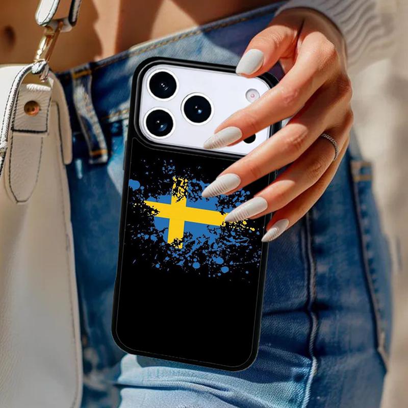 Sweden Flag Phone Case For iPhone 17 Air 14 15 13 12 Max Cover For Apple 16e 11 Pro Max Plus Coque