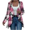 Ladies' Plaid Printed Fashionable Long Sleeved Jacket Cardigan