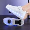 Kid's Luminous Sneaker Rubbing Shoes Children's Shoes Solid Milk Patch Charging Lamp Shoes Kids Glowing Sneakers