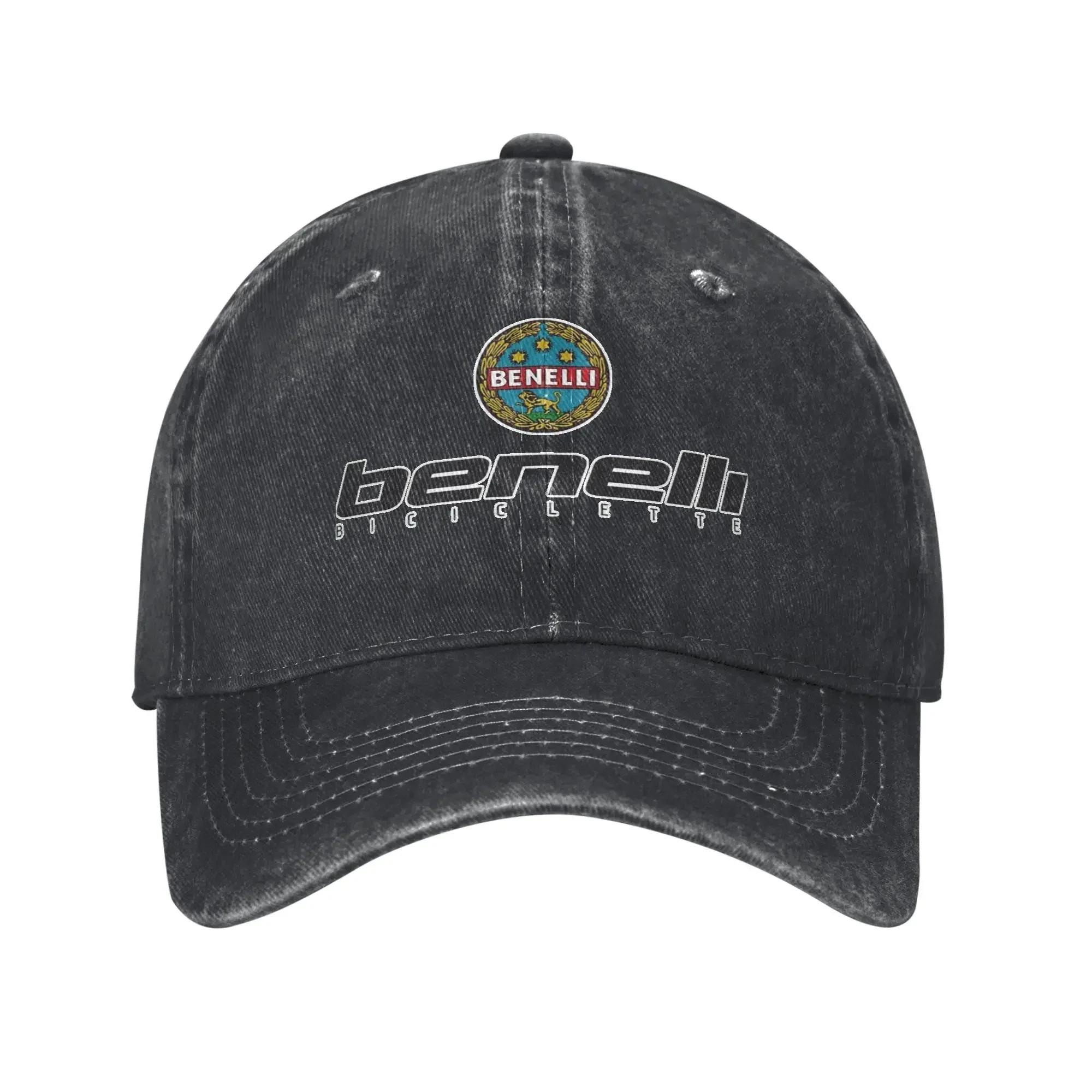 

Fashion Benellis Biciclette Motor Logo Baseball Cap Men Women Distressed Denim Sun Cap Outdoor Running Golf Adjustable Fit Caps One Size