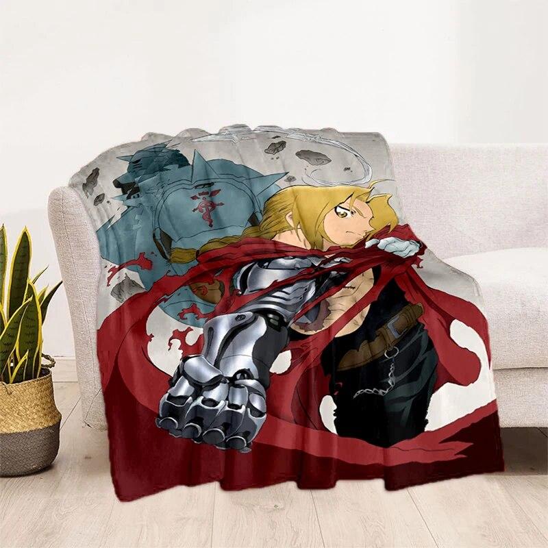 Fullmetal Alchemist Soft Plush Sofa Bed Throwing Cartoon Picnic Thin Blankets Modern Flannel  Cover Gedruckt Bettdecke Geschenk