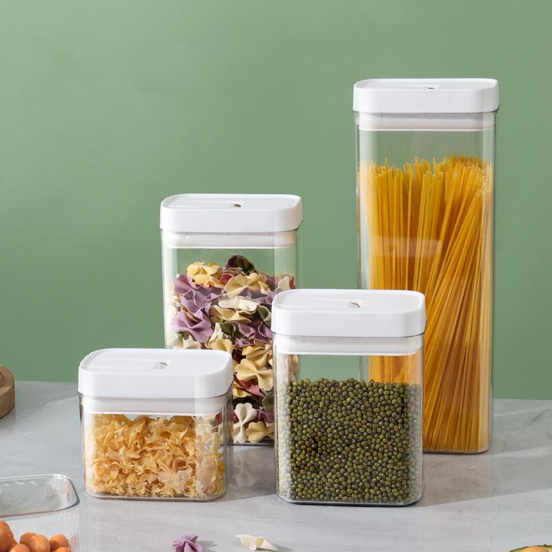 Airtight Jar Clear Plastic Household Kitchen Food Grade Nuts Oats and Spices Storage Jar Grain Storage Box