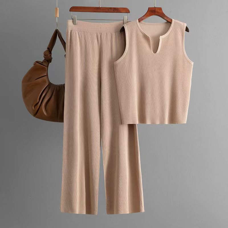 Fashion Wind New Fashion Casual Knitting Vest Pants Suit Knitted Vest and Pants Set
