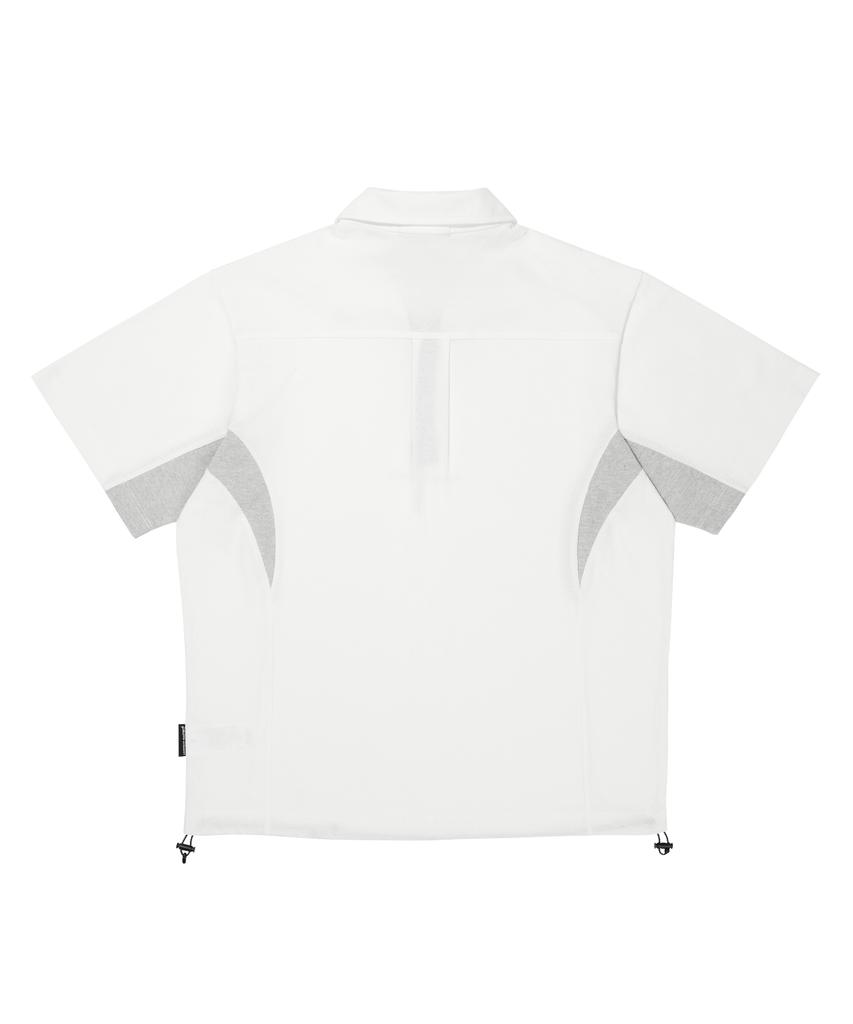 Loghideumatin Shorts Sleeve Half Zip-Up Tee (Off White)