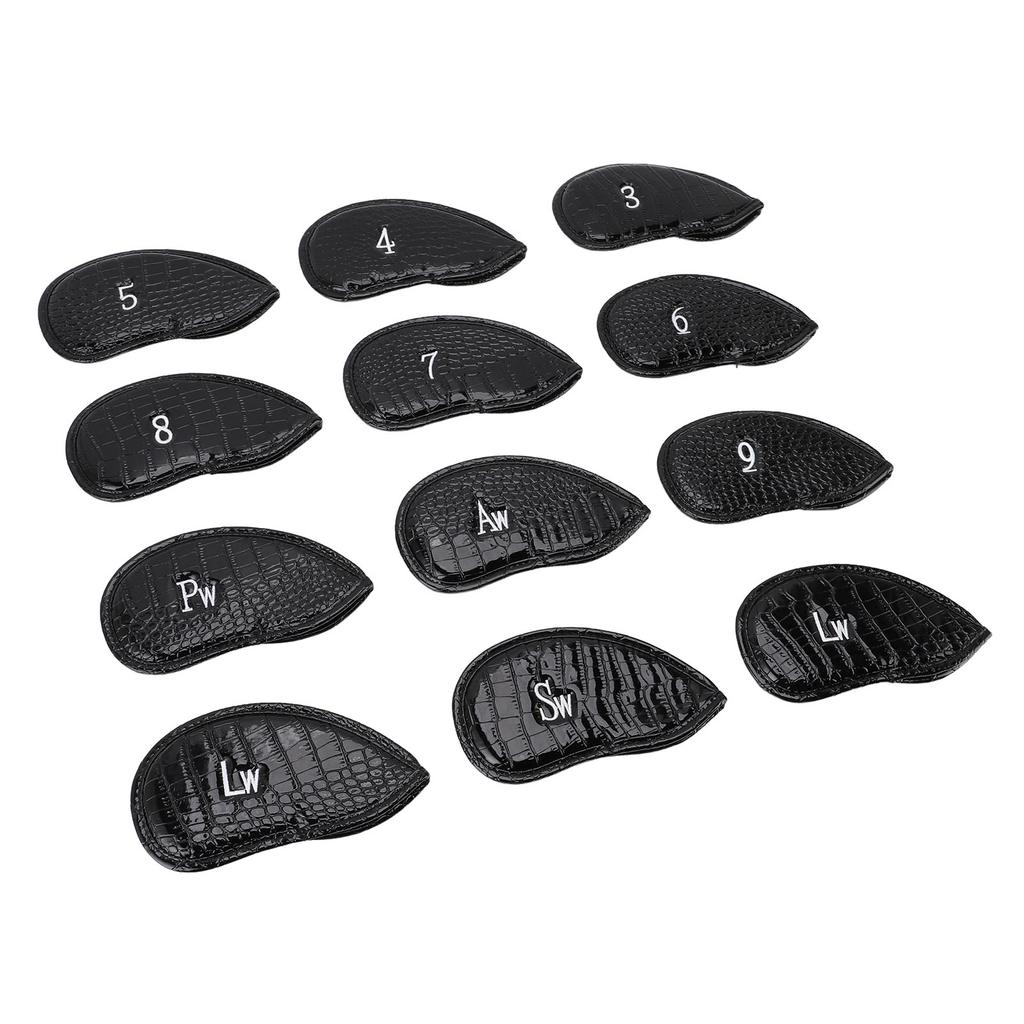12Pcs Golf Club Cover PU Hook and Loop Fastener Smoother Touch Secure Fit Portable Golf Iron Cover f