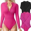 Long Sleeved Jumpsuit with Sexy Ribbed Front Zipper, Long Sleeved Top, Jumpsuit