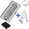 Two Pairs of Magnetic False Eyelashes with Curler - No Glue Needed, European & American Thick Style.