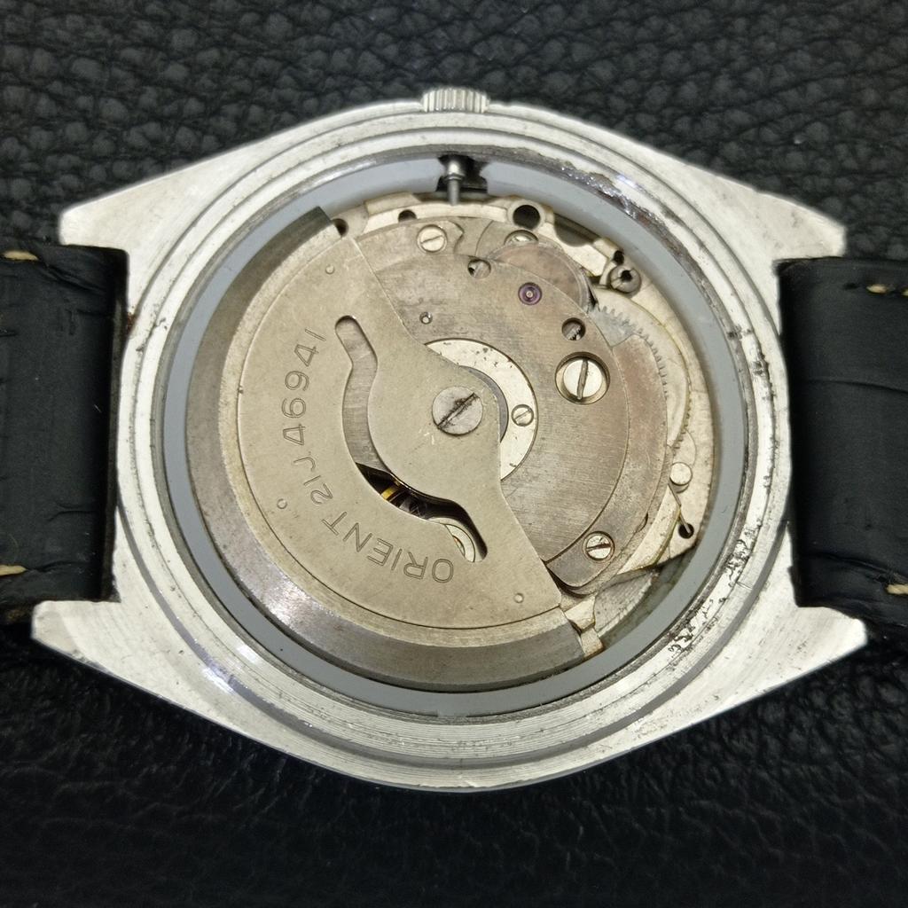 ORIENT AUTOMATIC 46941 VINTAGE JAPAN MENS BLACK COLOR DIAL WATCH a701814-5 R207-a701814