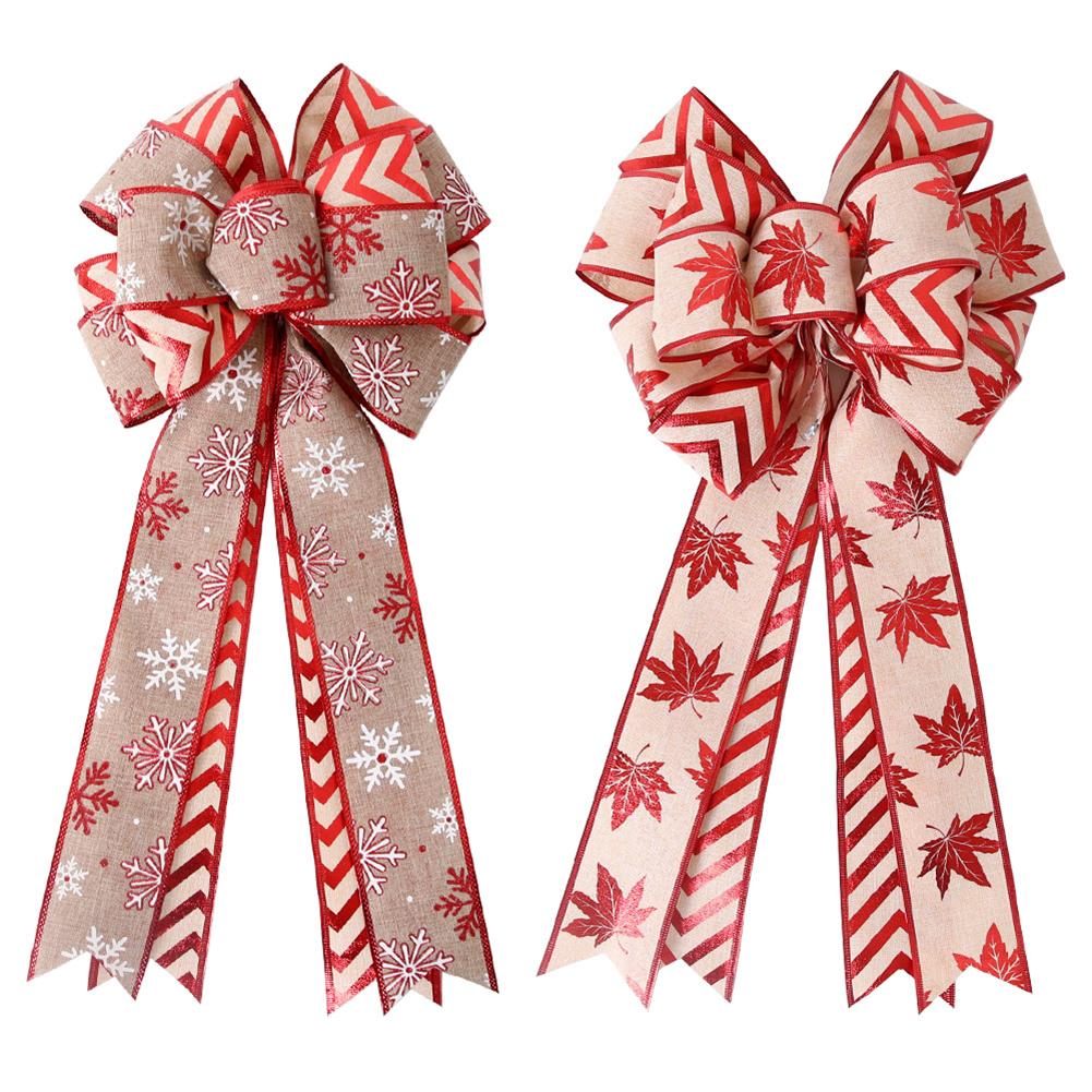 54cm Double Layers Christmas Bows Christmas Tree Decoration Ornaments For Home Front Door Wall Window Decor
