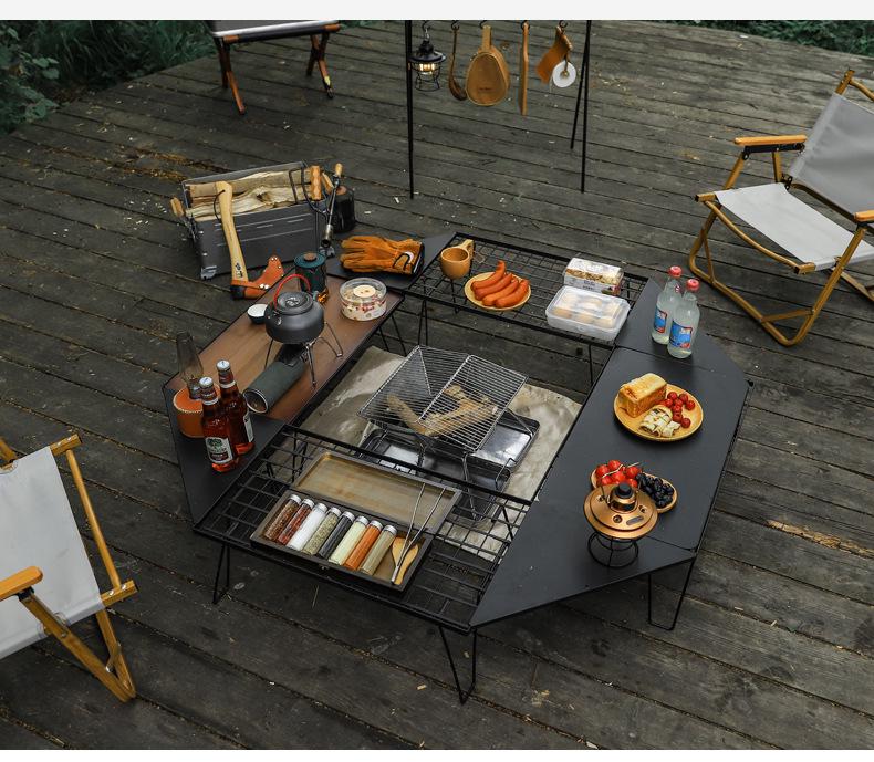 Portable Outdoor Stainless Steel BBQ Charcoal Grill for 2-5 People, Folding Grill Rack