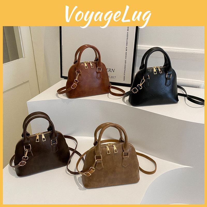 Stylish Vintage Shell Bag For Women 2023 Soft Pu Leather Handheld Shoulder Bag