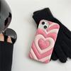 Stylowe śliczne 3d Love Heart silikonowe różowe etui na telefon dla Iphone 14 13 12 11 Pro Max Ins Korea piękne, odporne na wstrząsy miękkie etui Funda