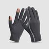 Summer Ice Silk Sunscreen Gloves for Men's Ultraviolet Proof Thin Breathable Sweat Absorbing Splicing Outdoor Bicycle Touch Screen Gloves